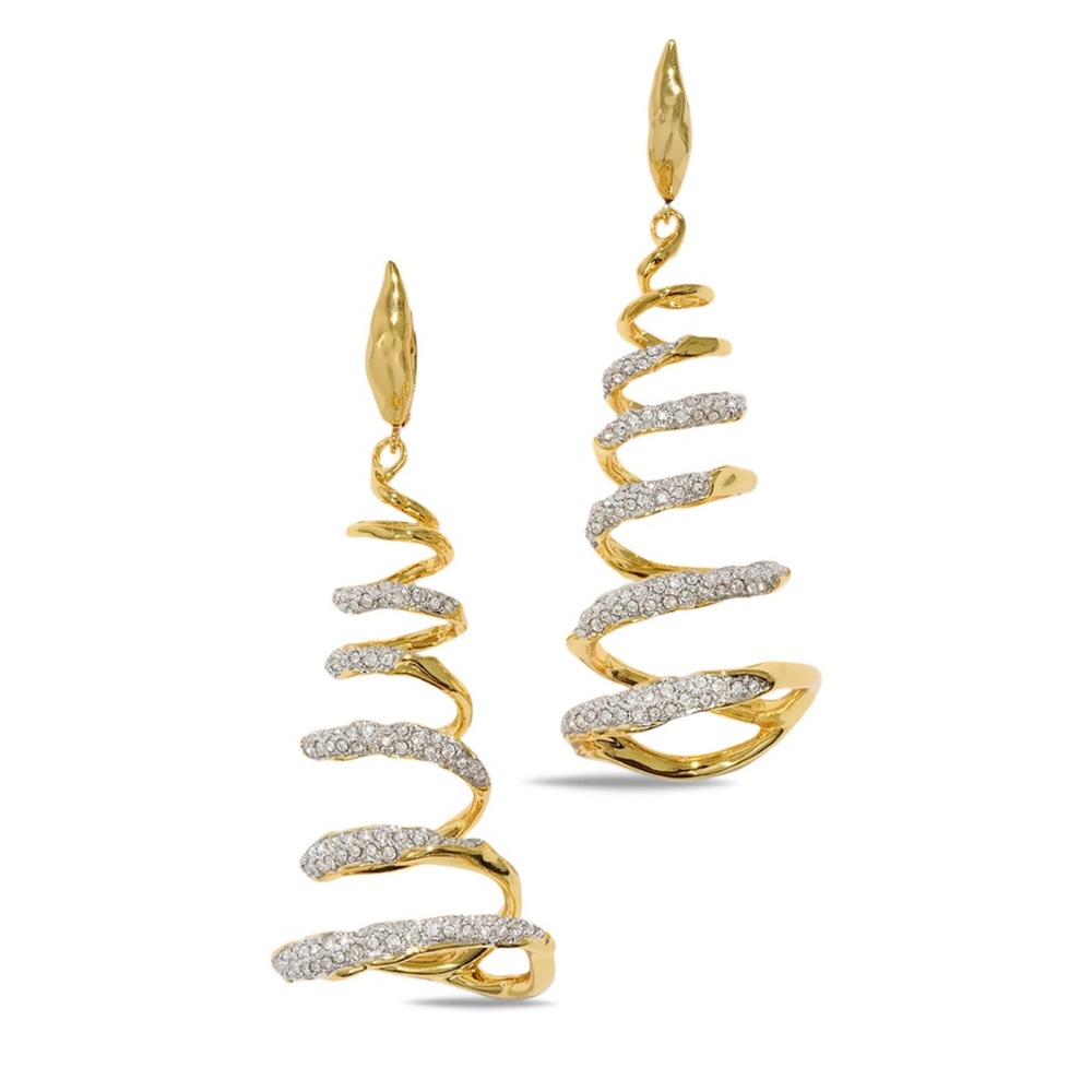 Alexis Bittar Solanales Crystal Spiral Earrings